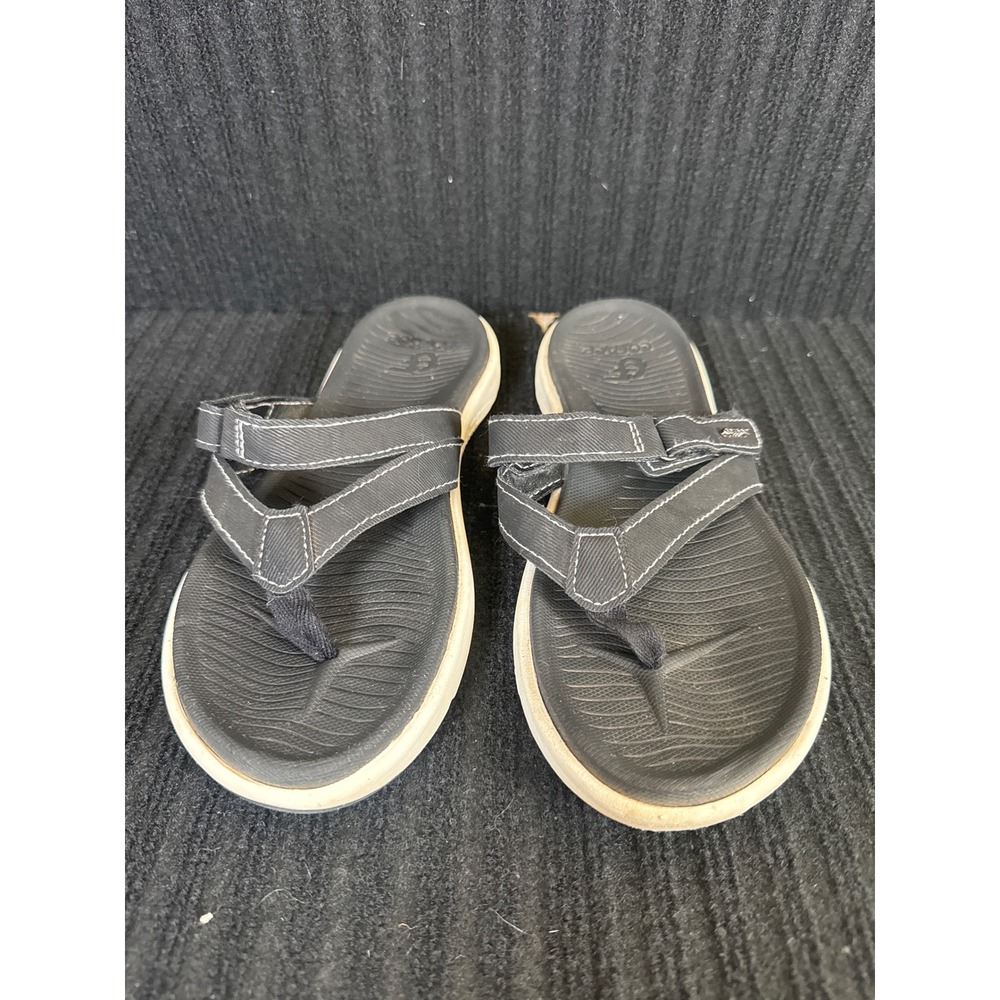 Co Face Womens  Flip Flops Black Thong Sandals Size 8